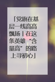 党旗在基层一线高高飘扬丨在这条英雄“含量高”的路上寻初心